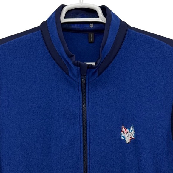 Greyson Clothiers Other - Greyson Clothiers XXL Royal Blue Fleece Full Zip Vest Frederica Golf Wolf Logo